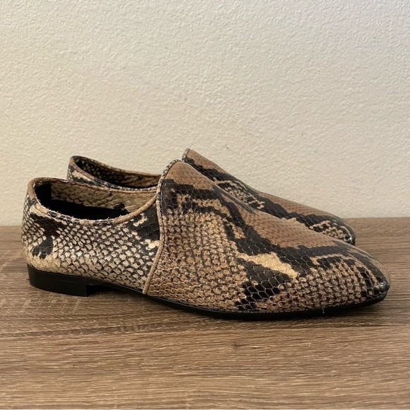Aquatalia Revy Snake-Embossed Leather Loafers, Size 6.5 - Picture 1 of 7